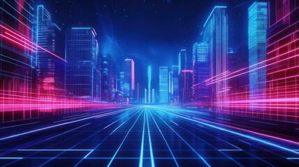 Fototapeta premium Neon Cityscape