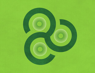 Modern celtic symbol shape similar in appearance to a shamrock