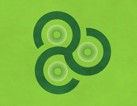 Modern celtic symbol shape similar in appearance to a shamrock