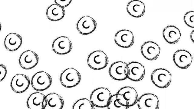 copyright icons on white background video