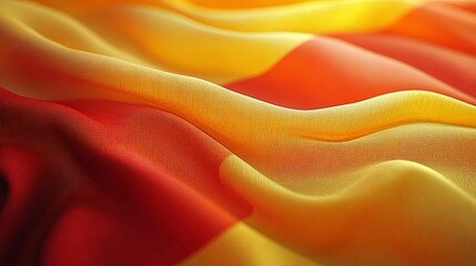 Obraz premium Close-up of Wavy Red and Yellow Fabric