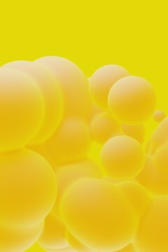 Abstract Yellow Metaballs Art