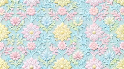 Seamless Tileable Wallpaper Texture in Soft Pastel Colors for Interior Design and Decoration Projects