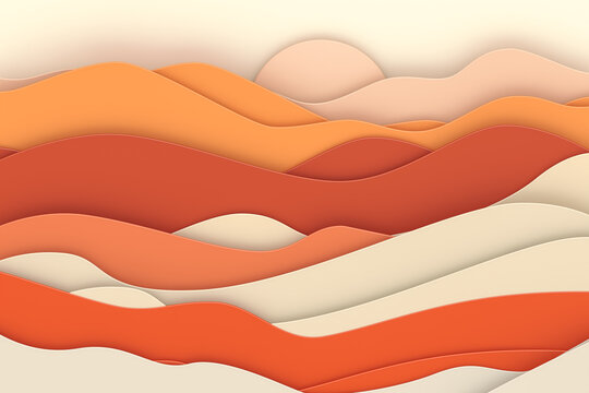 Abstract earthy colored 3d shapes with soft irregular forms