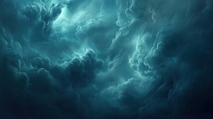 Thick, dark thunderclouds swirling in the sky as the first drops of rain begin to fall.