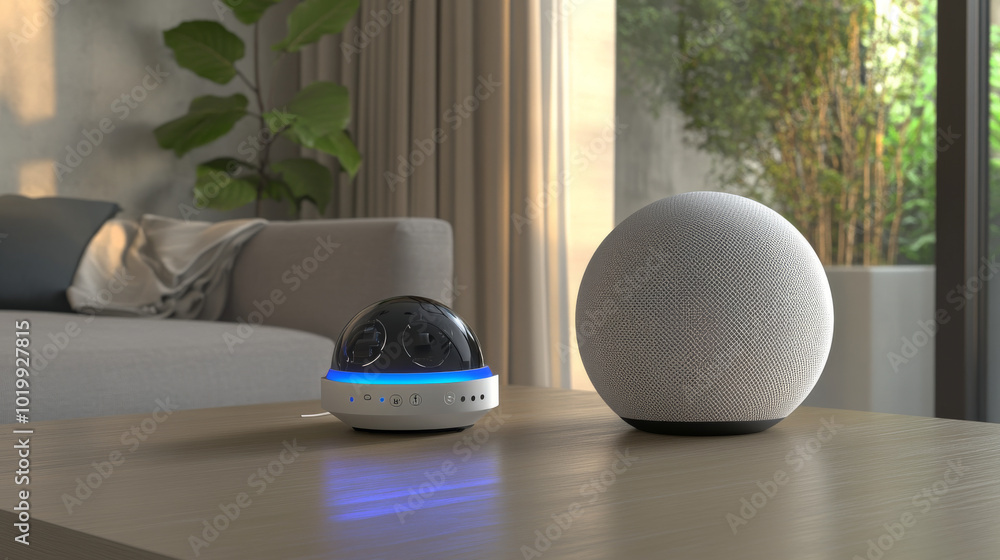 Poster smart speakers listen to your voice and can control things in your smart home.they're connected to y