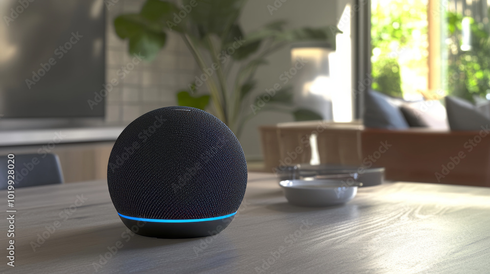 Poster smart speakers listen to your voice and can control things in your smart home.they're connected to y