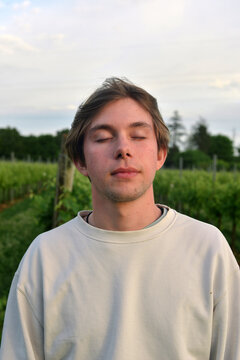 Calmness in young man