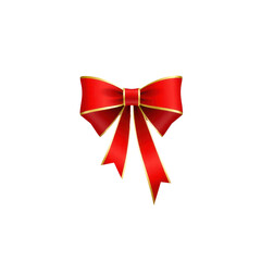 Fototapeta premium Red bow with gold accents, perfect for festive occasions and gifts