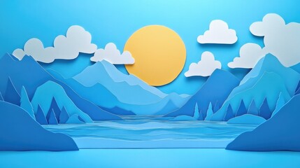 Stunning natural backdrop featuring a blue sky adorned with clouds creating a beautiful abstract scene that captures the essence of nature Abstract natural scene with blue sky and clouds