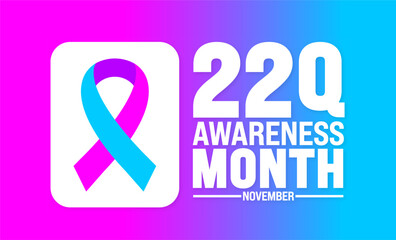 Fototapeta premium 22q Awareness Month background or banner design template is observed every year in November. Holiday concept. Template for card, poster, placard, template.