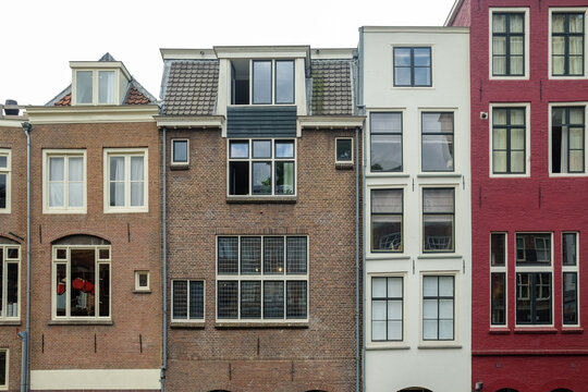 Utrecht in summer with authentic dutch houses
