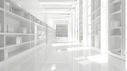 Obraz premium Library background image, white room.