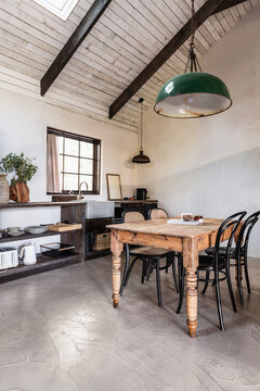 Rustic kitchen in a barn