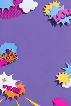 Colorful Comic Style Flash Sale Background With Text Bubbles