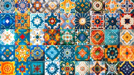 Colorful Ceramic Tiles Mosaic Pattern Design