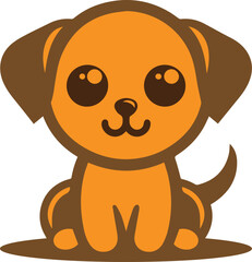 Cute dog flat vector art illustration Design