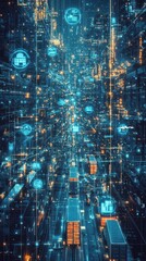 Naklejka premium Supply Chain Matrix, Digital Supply Chain Management