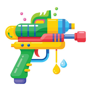 recommend clip art: Plastic water gun vector illustration isolated on a white background