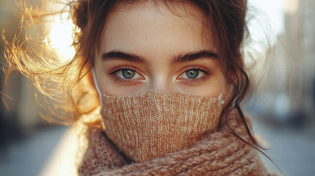 professional female healthcare worker wearing a face mask is shown in a medical setting. The image emphasizes safety, responsibility, and care, symbolizing frontline workers during challenging times