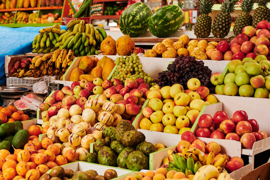 Fruits and vegetables at local market