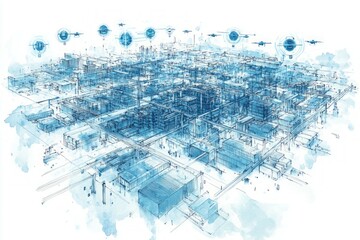 Obraz premium Supply Chain Matrix, Digital Supply Chain Management