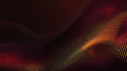 Golden waves and lines, dots in a vinous background. AI generation