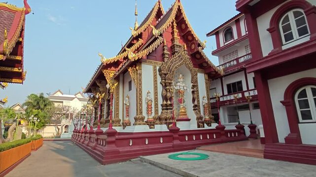 temple in the center of chiang mai wat saen mueang