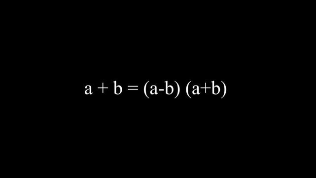 Minimalist mathematical white formula on black background
