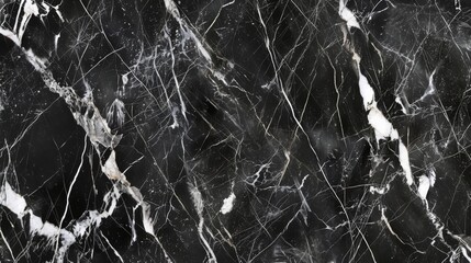 Black Marble Texture with White Veins - Natural Stone Background
