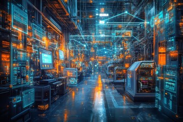 Obraz premium The Connected Factory, Digital Supply Chain Management