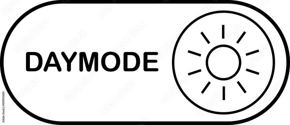 Poster on toggle switch line button. day brightness switch toggle, light mode switch button, sun icon vecto