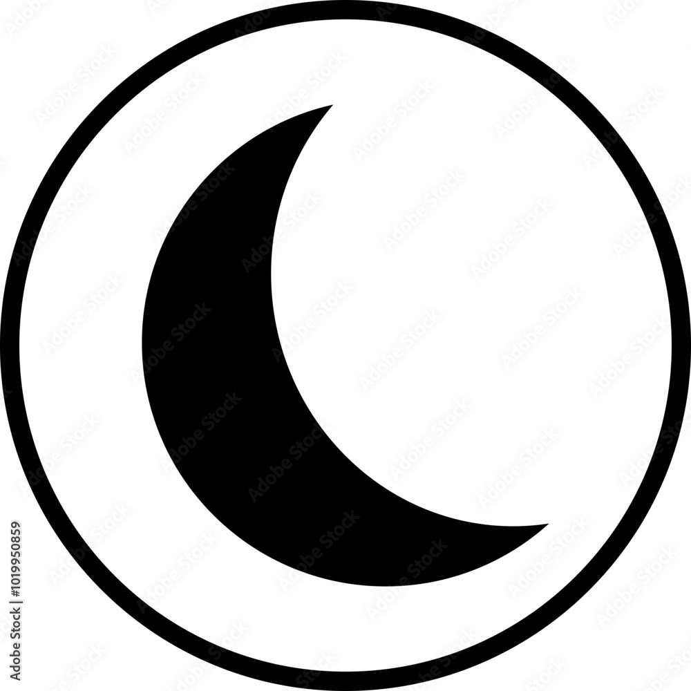 Poster off toggle switch flat button. night brightness switch, dark mode switch button, moon icon vector is