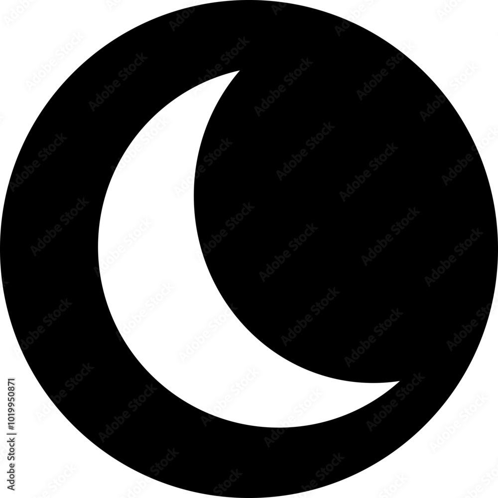 Poster off toggle switch flat button. night brightness switch, dark mode switch button, moon icon vector is