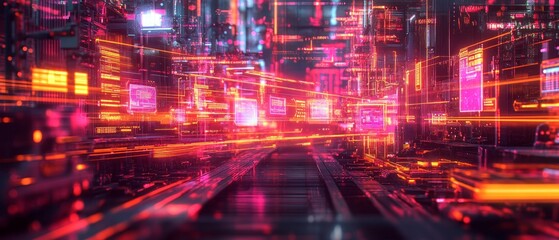 Naklejka premium The Connected Factory, Digital Supply Chain Management