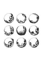 partially black circular fire element with circle