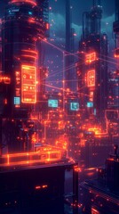 Obraz premium The Connected Factory, Digital Supply Chain Management