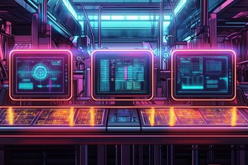 Obraz premium The Connected Factory, Digital Supply Chain Management