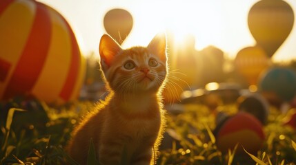 Fototapeta premium Kitten Sunset.