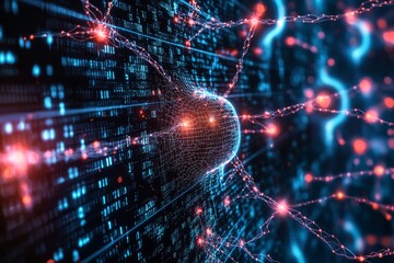 Obraz premium Digital Technology background of data and network