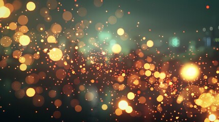 Beautiful bright fireworks display illuminating the night sky with vibrant colors and bokeh effect