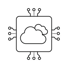 AI-Powered Cloud System Automation Vector Icon Design, AI integration, cloud computing