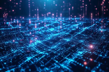 Fototapeta premium Digital Technology background of data and network