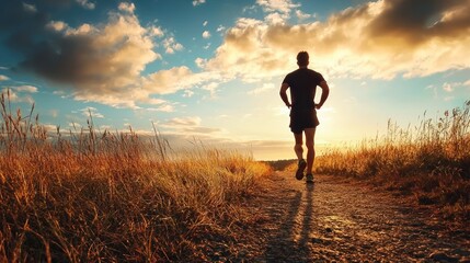 a runner pausing to assess the path behind them, contemplating the journey taken