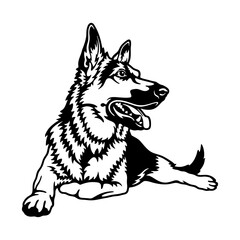German Shepherd Dog Breed - Pet Vector Cut file, Dog Silhouette Stencil - Cricut file