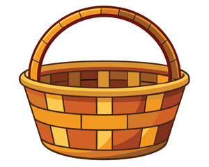 Wicker basket vector illustration