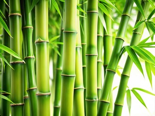 Isolated Bamboo Branches on White Background for Nature Lovers and Decor