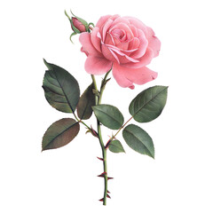 Obraz premium Delicate Pink Rose Isolated for Floral Design and Decoration
