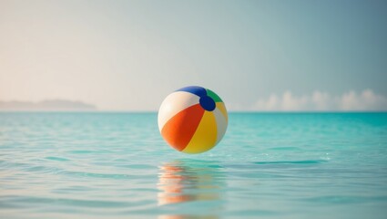 Beach Ball Floating in Crystal Clear Water.