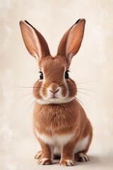 Obraz premium Adorable Brown Rabbit with Big Ears in Watercolor Style.